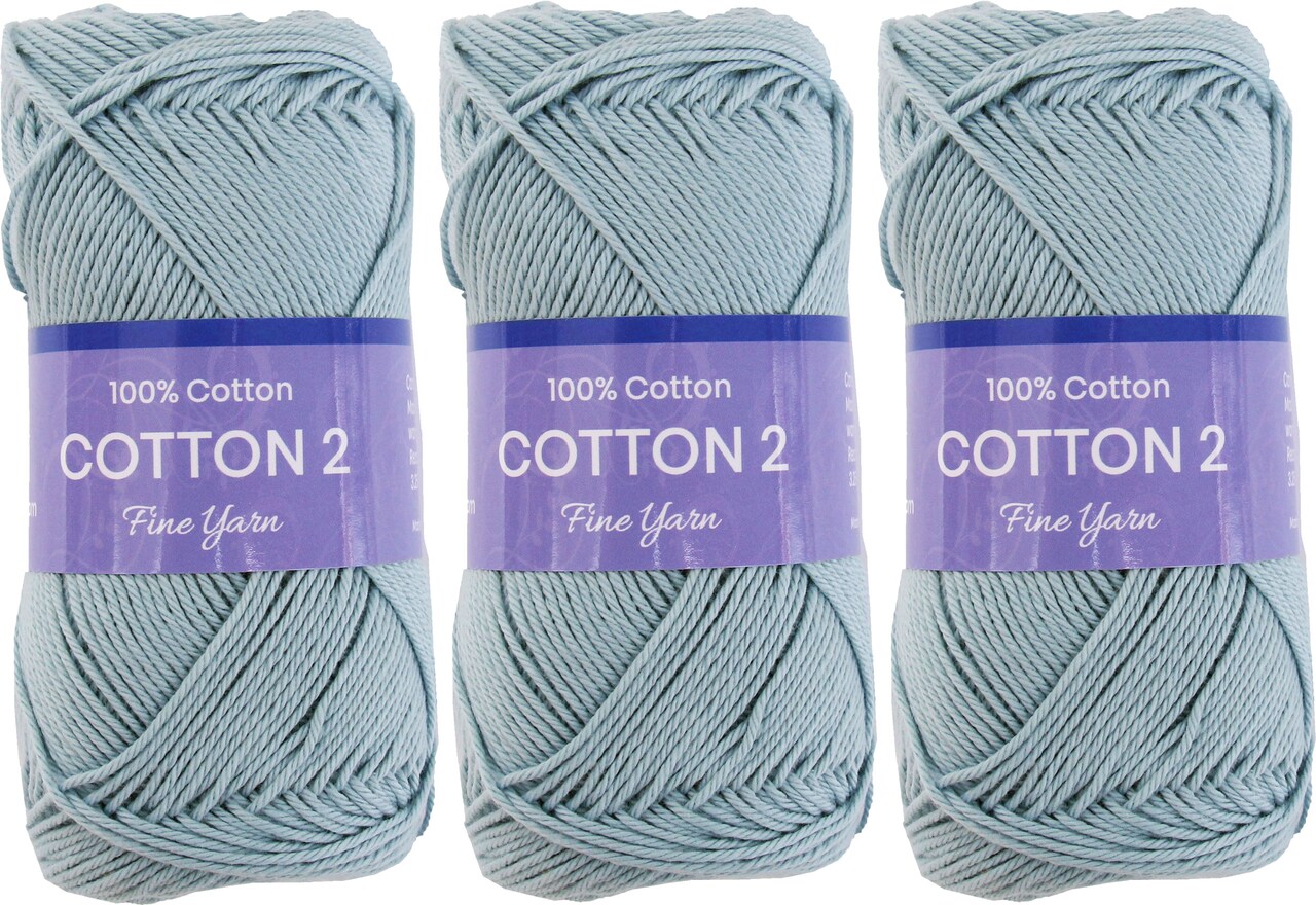 Threadart 100% Pure Cotton Crochet Yarn Size 2 | 50 gram Skeins |165 yds per Skein | Fine #2 | Singles, 3 Packs, & 6 Packs